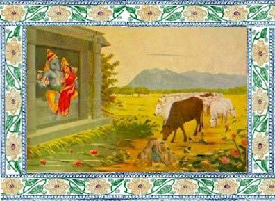 Lord Mahavishnu left Vaikuntham in search of Lakshmi and reached