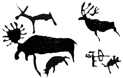 Petroglyphs of ritual battles and hunts Fig.