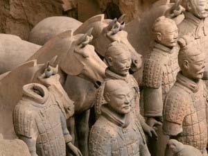 193. Terra cotta warriors from mausoleum of the first Qin