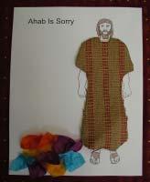 Supplies Needed for Each Student copy of the Ahab Is Sorry page on heavy paper a few squares of various colors of tissue paper OR a copy of Ahab s kingly robe copied onto brightly colored paper and
