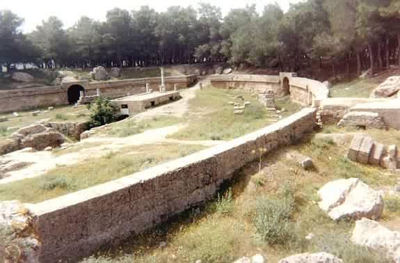Amphitheatre at Carthage As well, I managed to see the harbours, the theatre, the baths, the forum complex on the Byrsa hill, where the