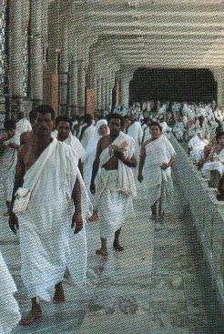 You are required to dress only in an ihram, a garment consisting of two sheets of white