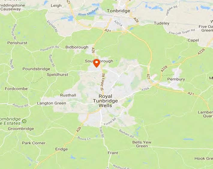 Our Location Southborough lies immediately to the north of Tunbridge Wells in West Kent, near the East Sussex border.
