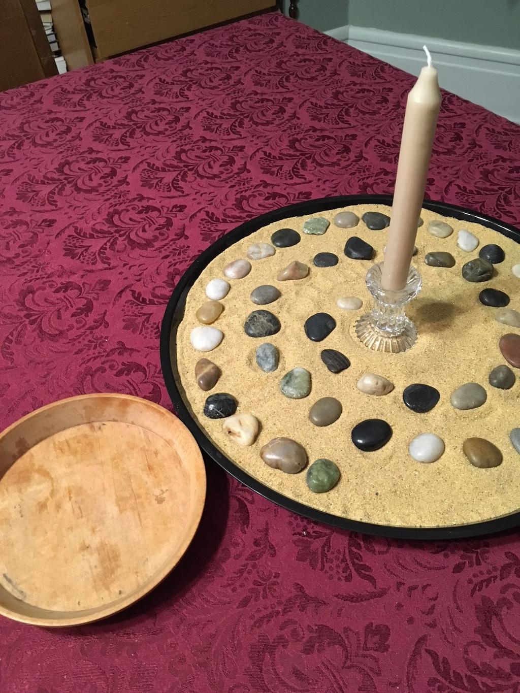 COUNTDOWN TO PASCHA IDEAS 1 -- A Path to Pascha : In keeping with the theme of tending the garden, consider creating a sand garden with rock stepping stones, one for each day of Lent and Holy Week,