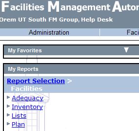 Facilities, and then select Adequacy.