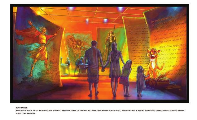 The spectacular Courageous Pages exhibit is specifically designed to help children engage with and explore the Bible.