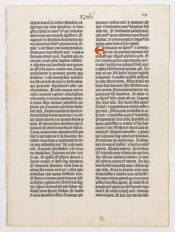 4 The leaf shown here was printed by Gutenberg with his partners Johann Fust and Peter Schöffer in