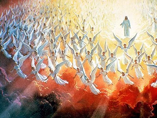 For the Lord himself will come down from heaven, with a loud command, with the voice of the archangel and with the trumpet call of God 1 Thessalonians 4:16 Then will appear the sign of the Son of Man