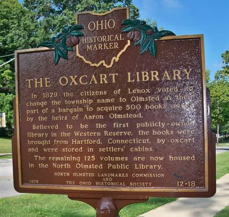 The township formed the Olmsted Library Company to handle the books of the Oxcart Library. Several residents shared the responsibility of caring for the books and lending them to others.