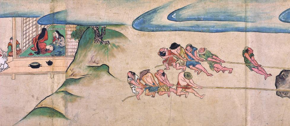Figure 6. Hasedera engi emaki, scroll I, section 12. had been travelling with his retinue throughout the country to fulfill this mission.
