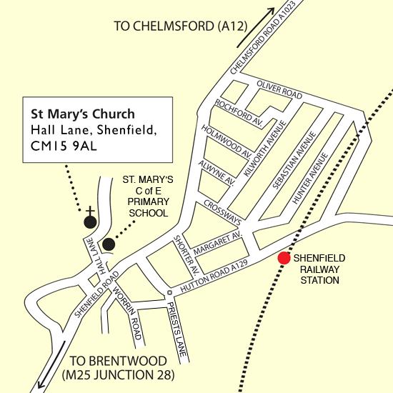 The Parish of Shenfield is in the Deanery of Brentwood and the Diocese of Chelmsford.