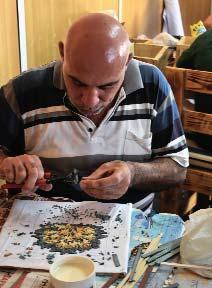 This project consists of forming some refugees so that they can create mosaics, from design to production, using various traditional techniques and instruments such as the hammer.