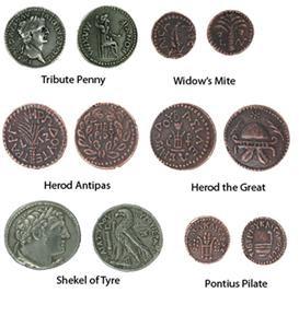 7. Coins of the Bible Throughout the New Testament various coins are mentioned in association with basic transactions and teaching illustrations.