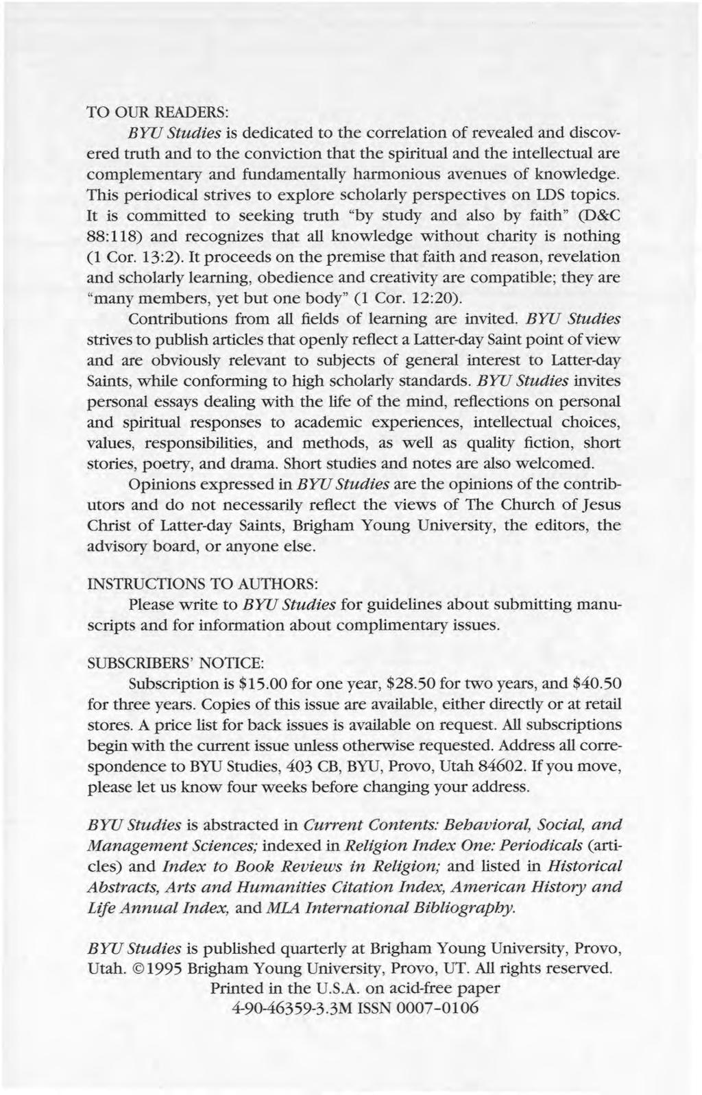BYU Studies Quarterly, Vol. 34, Iss. 2 [1994], Art.