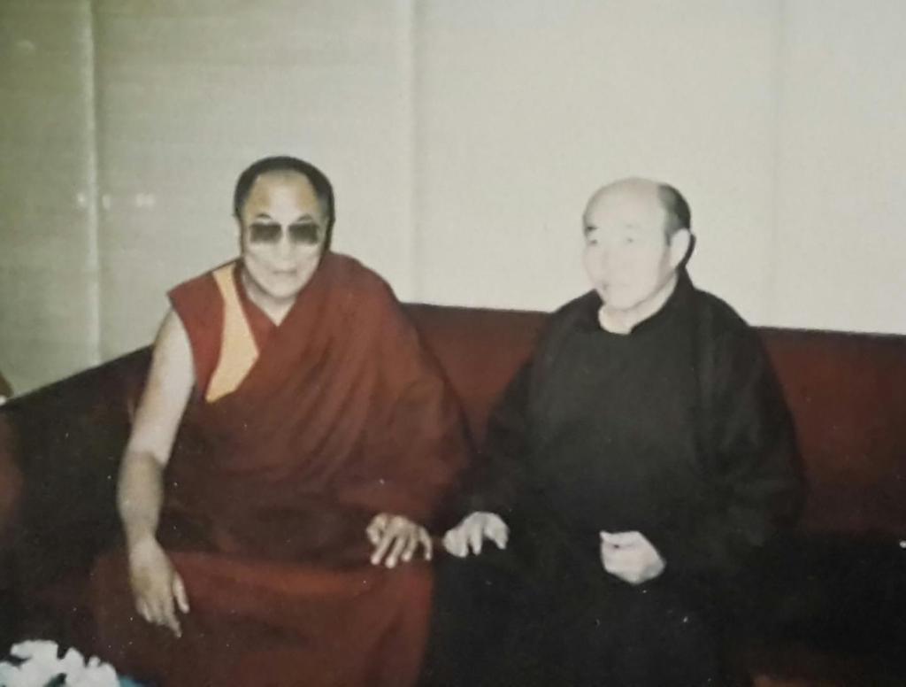 My first Sowa Rigpa teacher late Chime Rigzin with His Holiness the Dalai Lama in 1992.