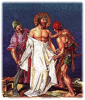 TENTH STATION Jesus is Stripped of His Clothes They gave Jesus wine to drink mixed with gall; but when he had tasted it, he would not drink.