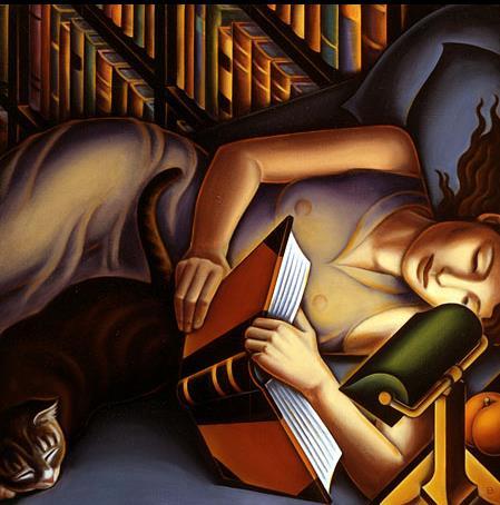 Document 4 : Anne Bascove, Reading in Bed, 1994 (oil on canvas, 86x86 cm) http://www.bascove.