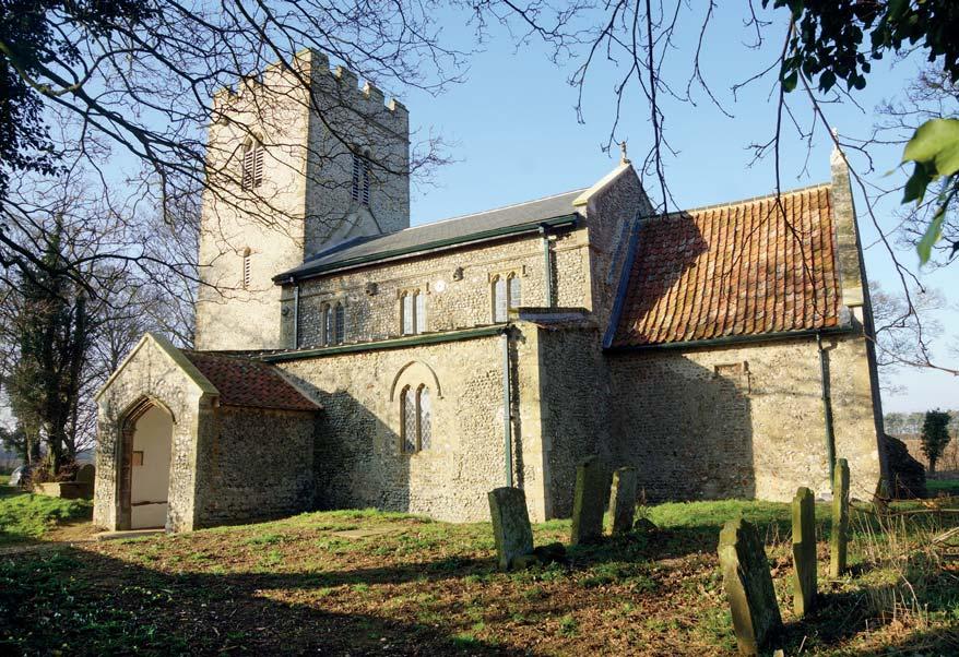 Detailed explanations of what is to be seen: Exterior All Saints Church, Cockthorpe, is listed as Grade I, so although just a small humble parish church, it is recognised as being of exceptional