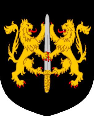 O CARROLL ARMORIAL Sir William O Carroll, Lord of Ely and Chief of the Name, King s co; knighted at Limerick, 1567 Sable two lions rampant combatant Or supporting a sword palewise proper hilted and