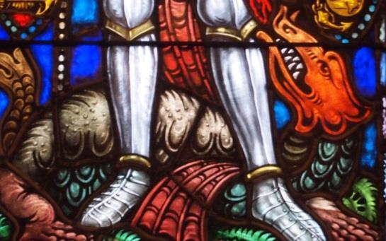 Window 1: Saint George and the Dragon TO THE MEN AND WOMEN OF THIS PARISH WHO SERVED IN WORLD WAR II According