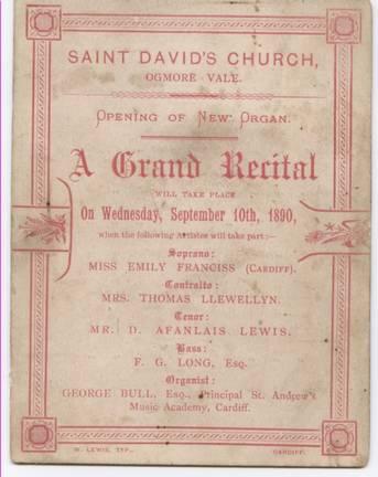 The organ, built by Thompson & Shackell Ltd, Organ Builders, Cardiff, was
