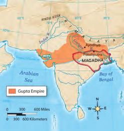 D. 320. Main idea The Gupta Empire brought 200 years of peace and prosperity to India. a WiSe RuLeR The collapse of the Maurya Empire led to 500 years of fighting in India.