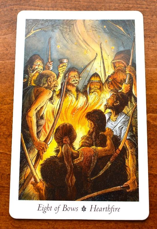 The Reading: 1. Past: Eight of Bows Hearthfire You have been in a state of celebration due to the love and companionship all around you that you cherish daily.