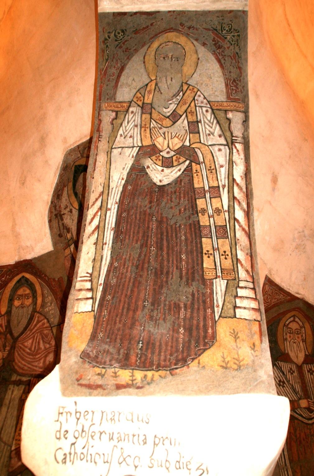 12 th c. wall painting of Pachomius in the church of St.