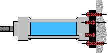 Pencagak Bebenang (Threaded Neck) Silinder dipasang dengan menggunakan nat pengunci yang terdapat pada bahagian