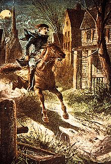 After being rowed across the Charles River to Charlestown by two associates, Paul Revere borrowed a horse from his friend Deacon John Larkin.