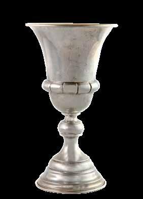 פתיחה $550 הערכה $700 $800 74 Kiddush Goblet with Matching Saucer. Silver. Afghanistan, 19 20th Century Silver kiddush goblet with matching saucer. Afghanistan, 19 20th century.