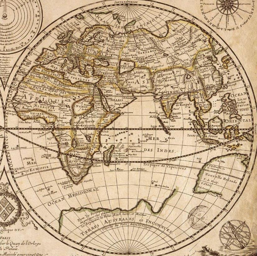 Geography of the Old World What is the Old World? The globe can be sliced from pole to pole at any point, but a natural division of east and west is through the Atlantic and Pacific Oceans.