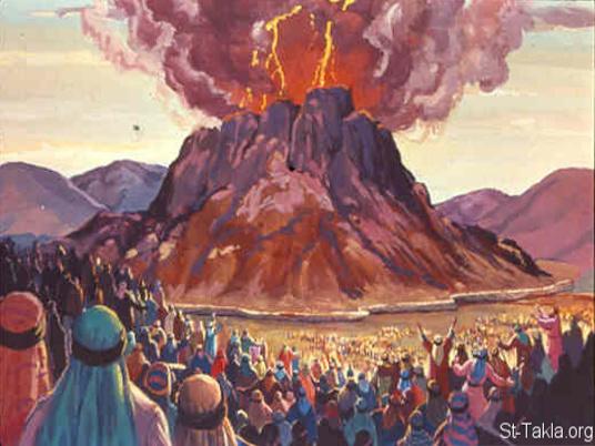 and the lightnings, Look at the lightning. and the noise of the trumpet, Look at one of the redish clouds, and imagine the noise of the trumpets. coming from God in the mountain.