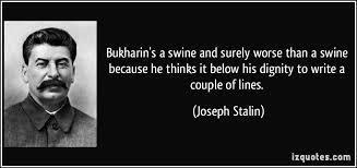 Nikolai Bukharin January 1929 Bukharin openly against Stalin with statement to Central Committee.
