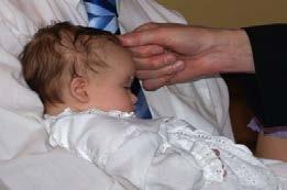 Oil Anointing the child with oil has two symbolic threads: i) the Holy Spirit, present at the baptism of Jesus, is present at the baptism of a child to guide, strengthen and protect the child on