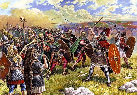 and Caesar s, Battle for Gaul Caesar had no shield with him - and went forward to the front line, where he called out to all the centurions by name and