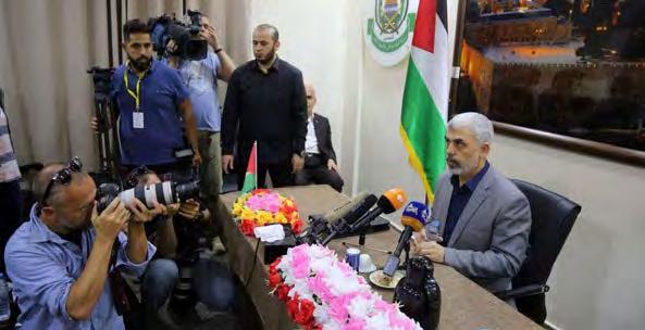 12 Yahya al-sinwar meets with foreign correspondents in the Gaza Strip On May 10, 2018, Yahya al-sinwar, head of Hamas' political bureau in the Gaza Strip, held his first press briefing for foreign