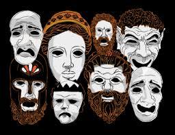 Masks were worn to: Act as megaphones To allow one actor to play