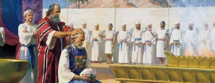Moses anointed Aaron to serve as a priest in the tabernacle. The tabernacle served as a portable temple during Israel s wanderings in the wilderness.