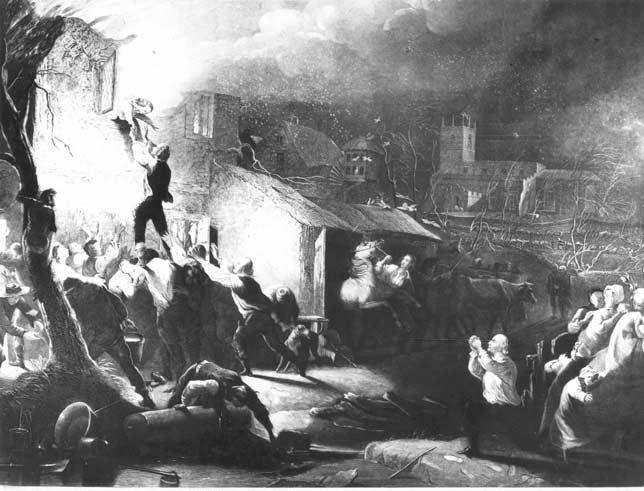 Introduction 3 Figure 2. Wesleyan Centenary picture, representing the rescue of the Founder of Methodism from the fire at the Parsonage House at Epworth, by Henry Perlee Parker (1840).