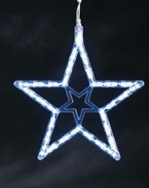 LED Stars We have a set of 3 Connectable White LED Stars - suitable for outdoor as well as indoor use.
