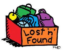 lost and found table, located near the main office, has a lot of valued treasures on it.