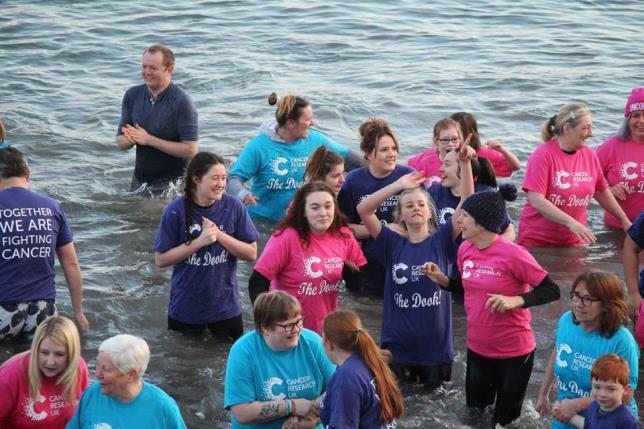 Disciples enjoy the Arbroath waters at the Loony Dook (above right) and at prayer time (below right).