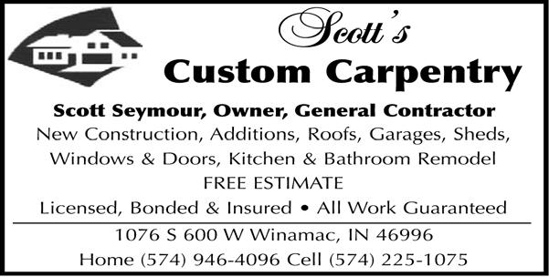 INSTALLATIONS Call Jim 574-946-1036 or 574-242-8297 30 Years Experience NEW FLOORING? ALL IN STOCKVINYL 30% OFF 223 Lane Street North Judson, IN 574-896-3421 SALEOn ALL Carpet Out of Our Displays!