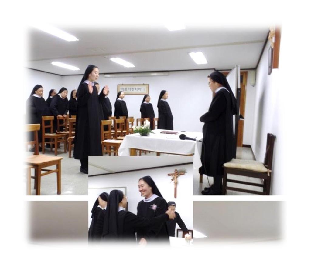 Formation matters SSr. Caritas Seok has renewed her vow the day before the solemn feast in the morning and Post. Maria Yu has got the ceremony in the evening for entering canonical novitiate period.