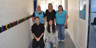 A team of volunteers from Foodservice James Bridge spent a week painting corridors at
