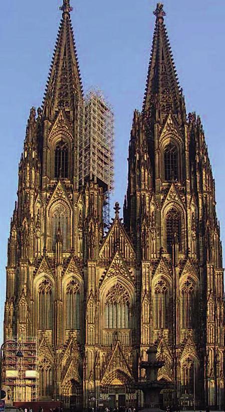 Figure 2 Façade of Cologne Cathedral. (Wikimedia Commons. Photo by Christoph Rüpert.) Figure 3 Reverse of a silvered medal showing the Cathedral of the Holy Name. 31 mms diameter.