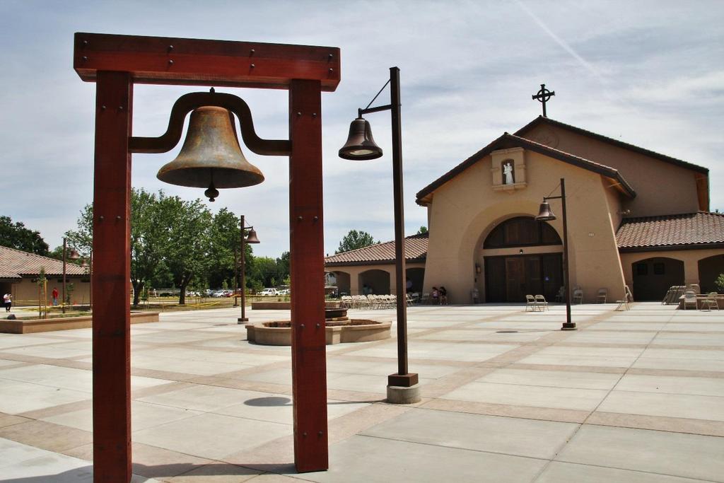 Plaza of the new Saint Anthony Church Photo by John E Boll 2014 May Father Gene Lucas who Served the