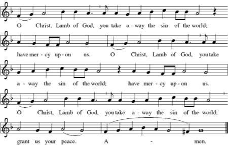 Lamb of God Please remain standing. Communion Anthem Cantate Domino Becki Slagle Mayo Silence Prayer Blessing ~ be seated ~ All are welcome at Christ's table, including children.