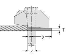 clamping claw - type AF (see page clamping claw - type AF) tg = flange thickness Thickness of washer component is calculated with help of formula: T = tg - V Identification Needed Dimension Width
